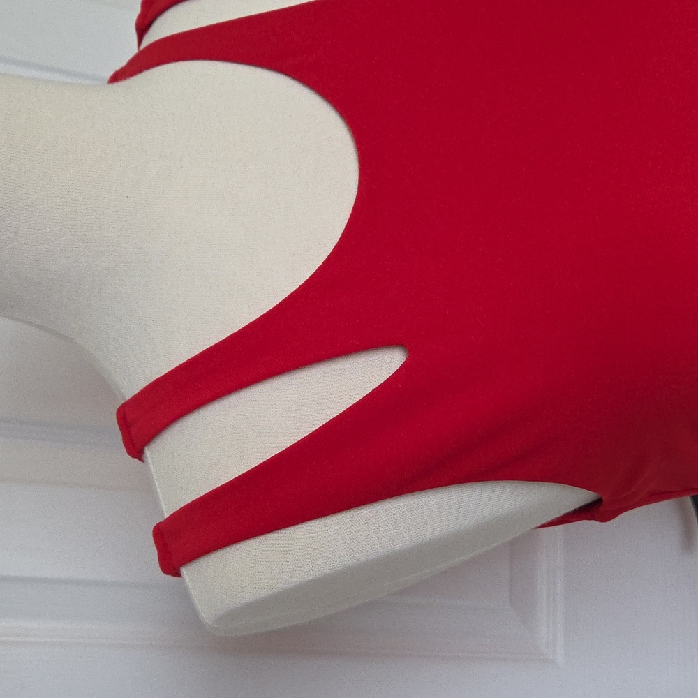 JOSEPH RIBKOFF DOUBLE STRAP RED SLEEVELESS TANK TUNIC TOP 8 - Picture 2 of 4